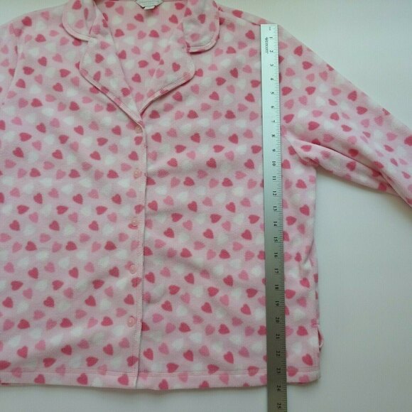💰3/$25 Charter Club Women's Pajama Top Fleece Pink Heart Pastel Valentine XL - Picture 10 of 10